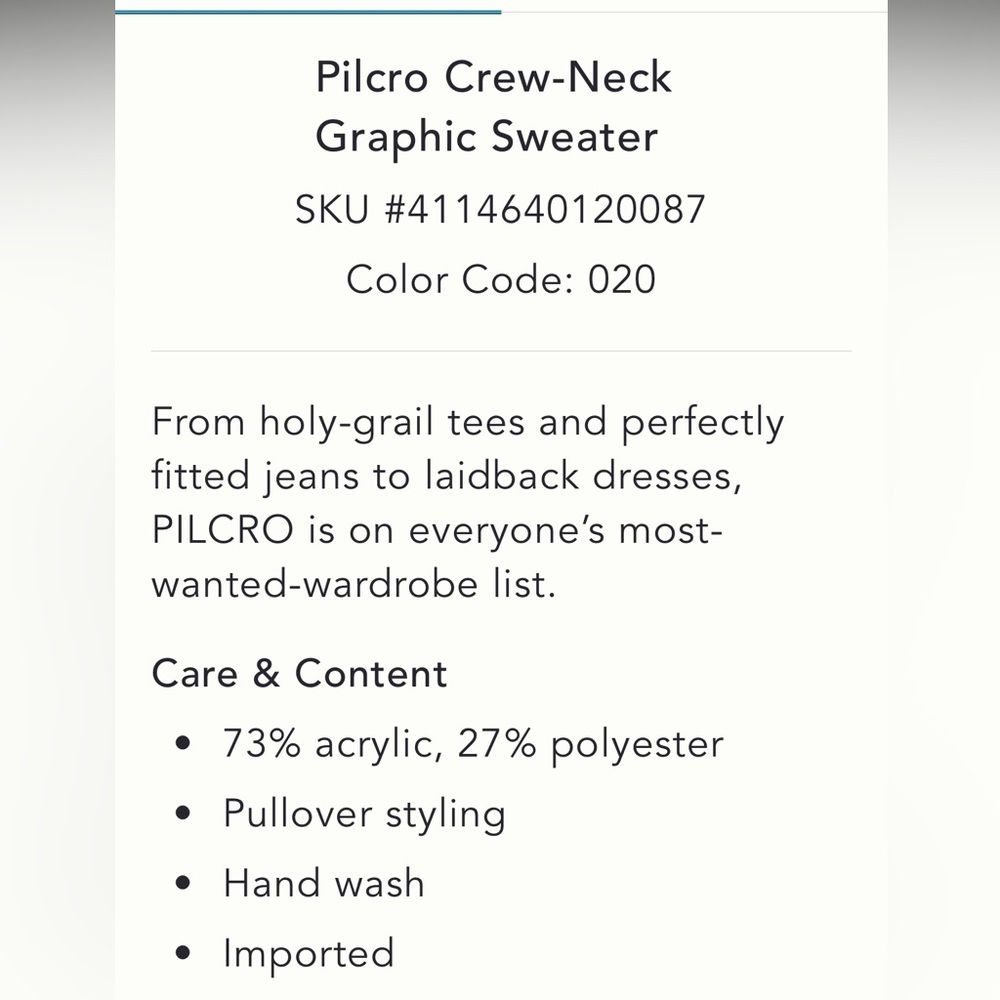 Anthropologie NWT Pilcro Crew-Neck Graphic Sweater size 3X. - Picture 5 of 14